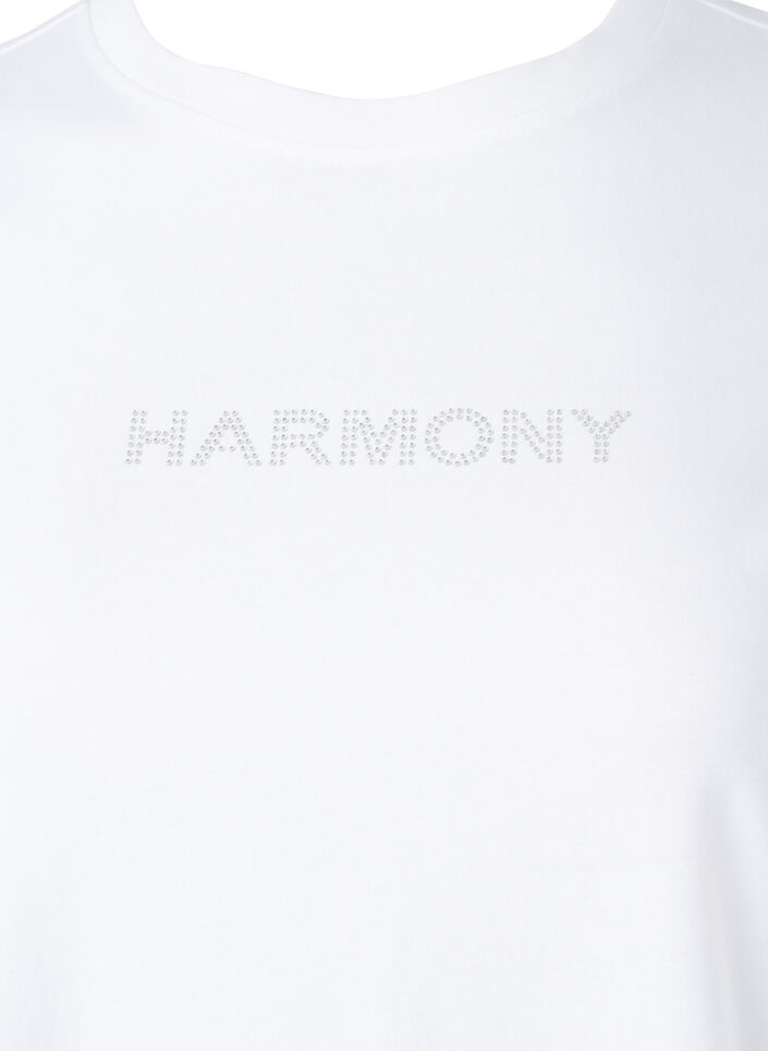 T-shirt van biologisch katoen met tekst, White HARMONY, Packshot image number 2