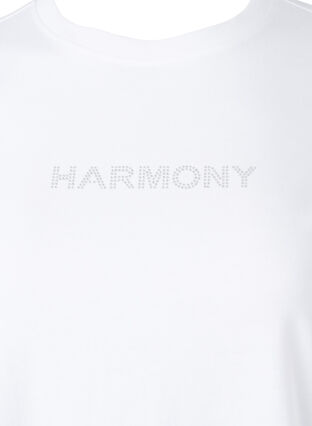 T-shirt van biologisch katoen met tekst, White HARMONY, Packshot image number 2