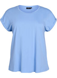 T-shirt met korte mouwen van katoenmix, Blauw