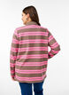 Gestreepte polo met lange mouwen, Roze, Model image number 2