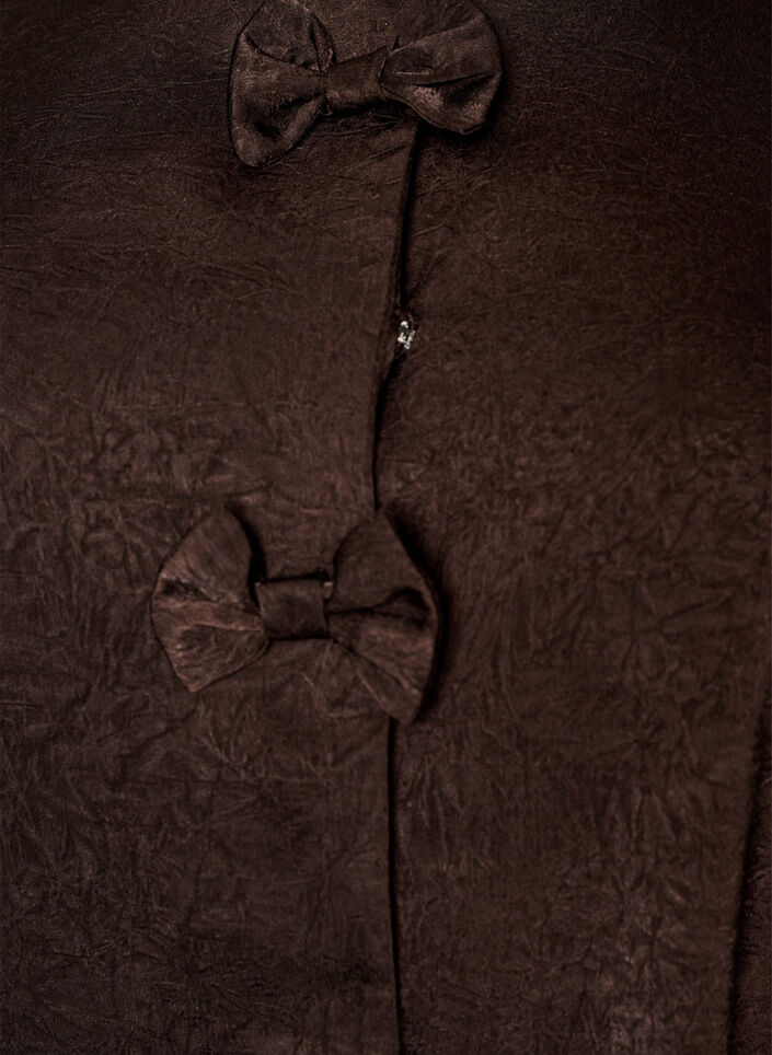 Satijnen blouse met strikjes en ellebooglange mouwen, Bruin, Packshot image number 2
