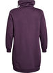 Kort sweatshirt jurk met hoge kraag en zakken, Paars, Packshot image number 1