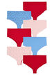 7-pack hipsterslip met normale taille, Rood, Packshot image number 1