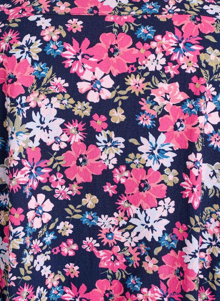 Katoenen jurk met korte mouwen en print, Blauw, Packshot image number 2