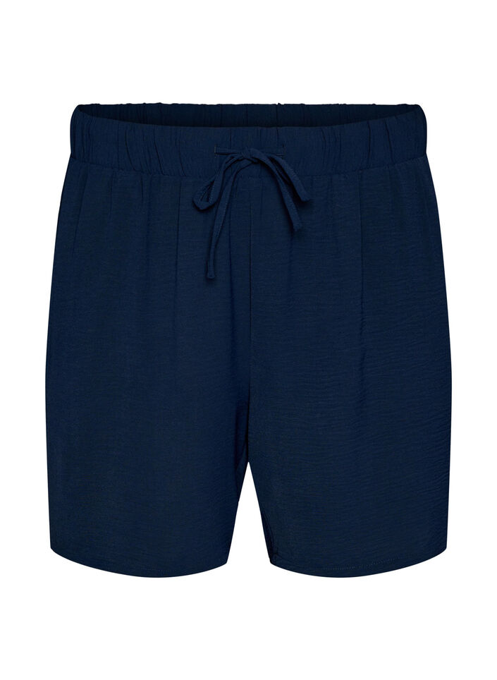 Korte broek met zakken en elastische tailleband, Blauw, Packshot image number 0