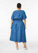 Midijurk in een denimlook met een elastische taille, Blauw, Model image number 1
