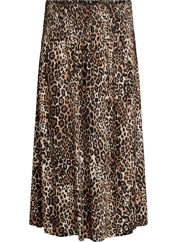 Viscose maxi-rok met smock, Bruin, Packshot image number 0
