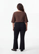 Shirtblouse met V-hals en 3/4 mouwen, Bruin, Model image number 2