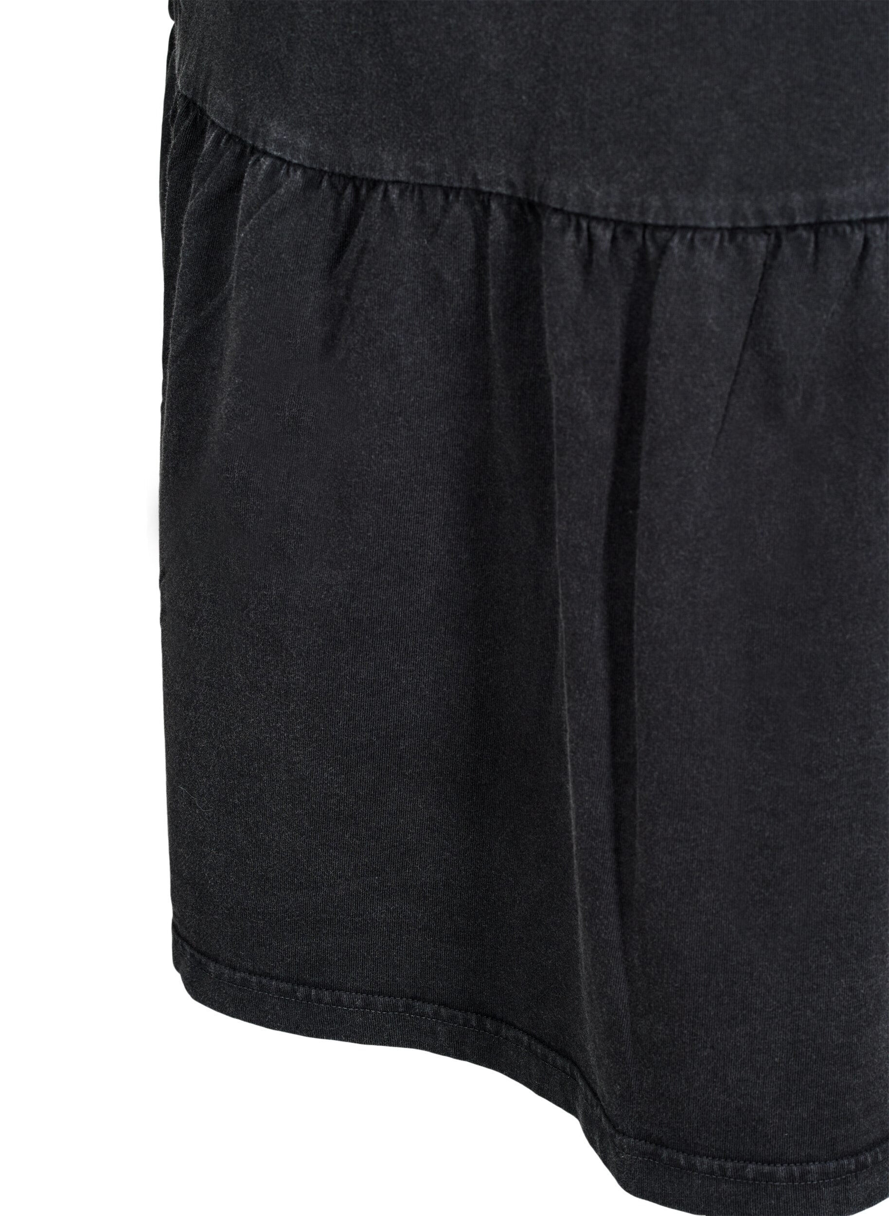 Zizzi Korte A-lijn jurk met een gewassen look, Grijs, Packshot image number 3