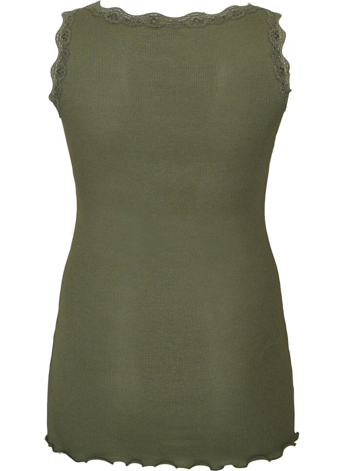 Top met kant, Groen, Packshot image number 1