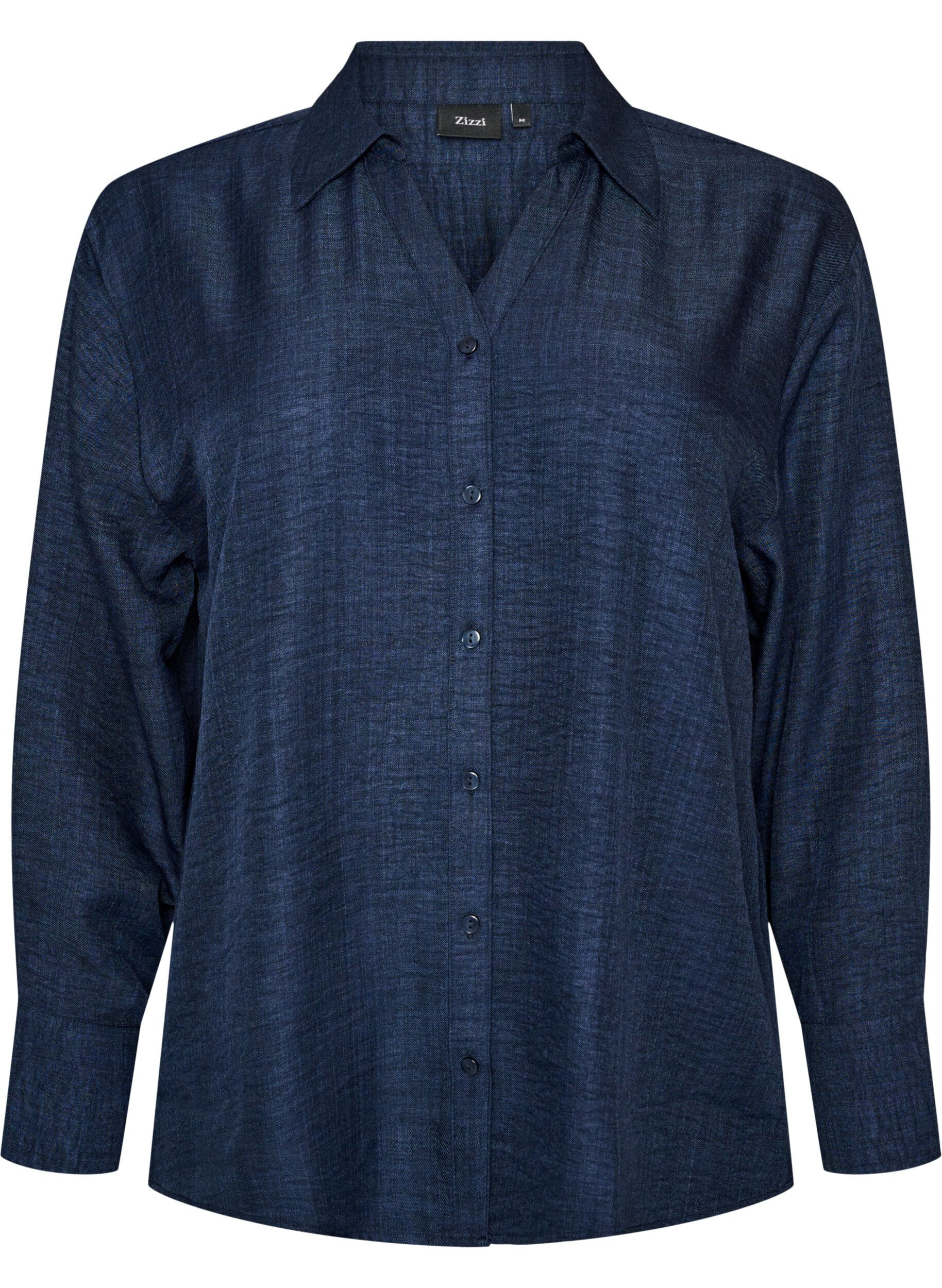 ZizziLosse shirt met V-hals, Blauw, Packshot image number 0