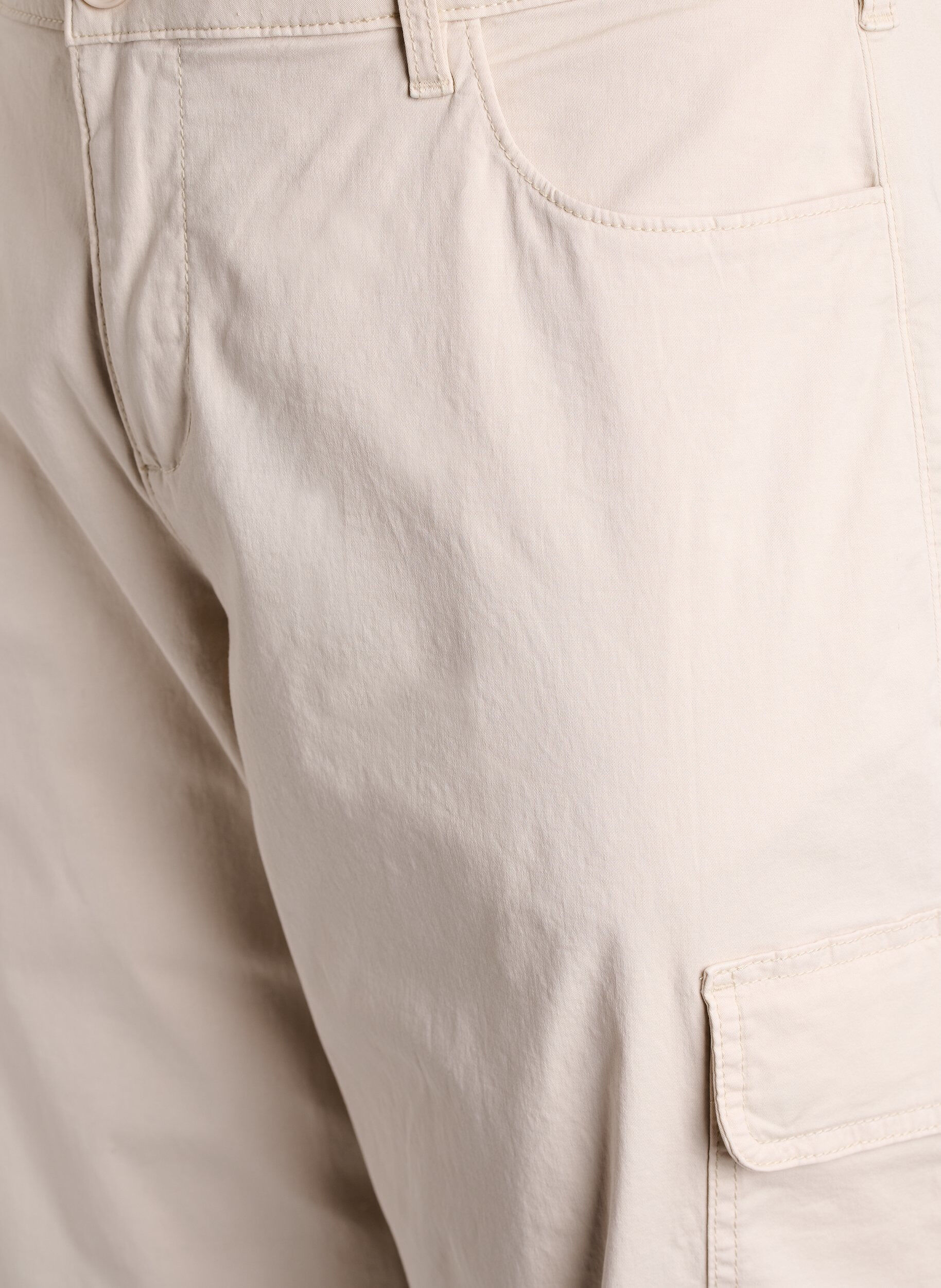 Zizzi Cargo knickers met hoge taille, Beige, Packshot image number 2