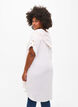 Tuniek van viscose met korte mouwen en capuchon, White Natural Stripe, Model image number 1