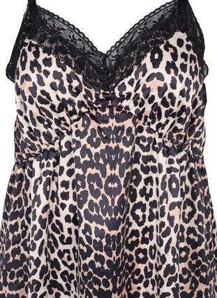 Pyjama jurk in luipaard print met kant, Animal Print, Packshot image number 2