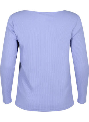 Lange mouw t-shirt met asymmetrische snit, Lavender Violet, Packshot image number 1