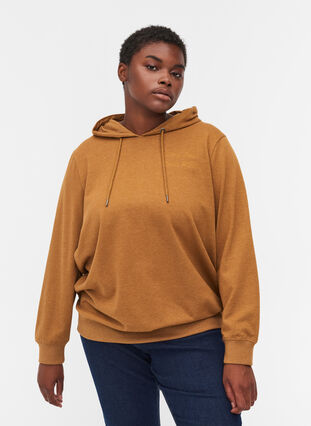 Sweatshirt met capuchon en print, Rubber Mel, Model image number 0