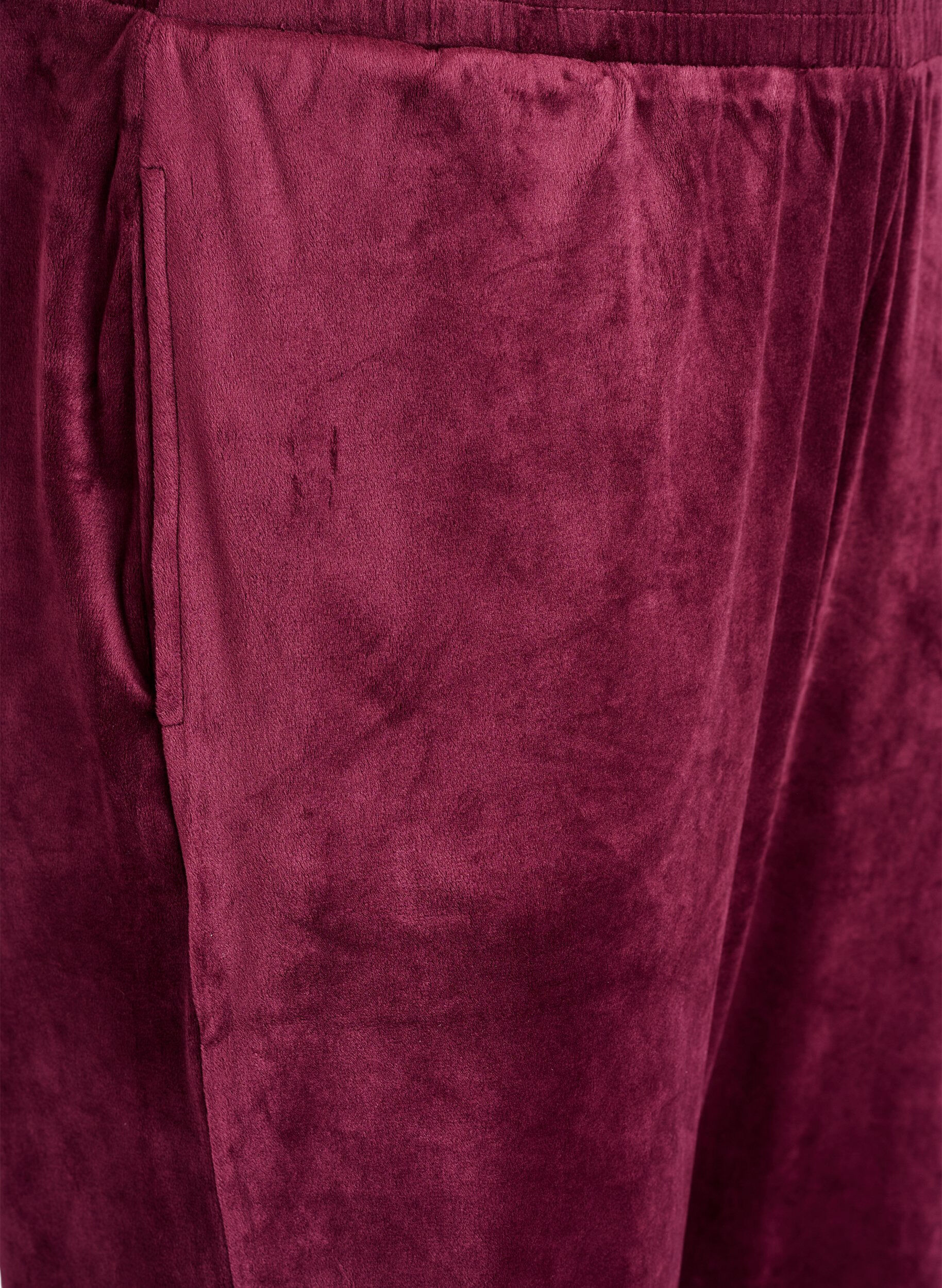 ZizziLosvallende fluwelen broek, Rood, Packshot image number 2