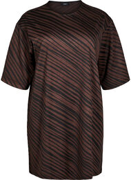 Jurk met patroon en 3/4 mouwen, Bruin