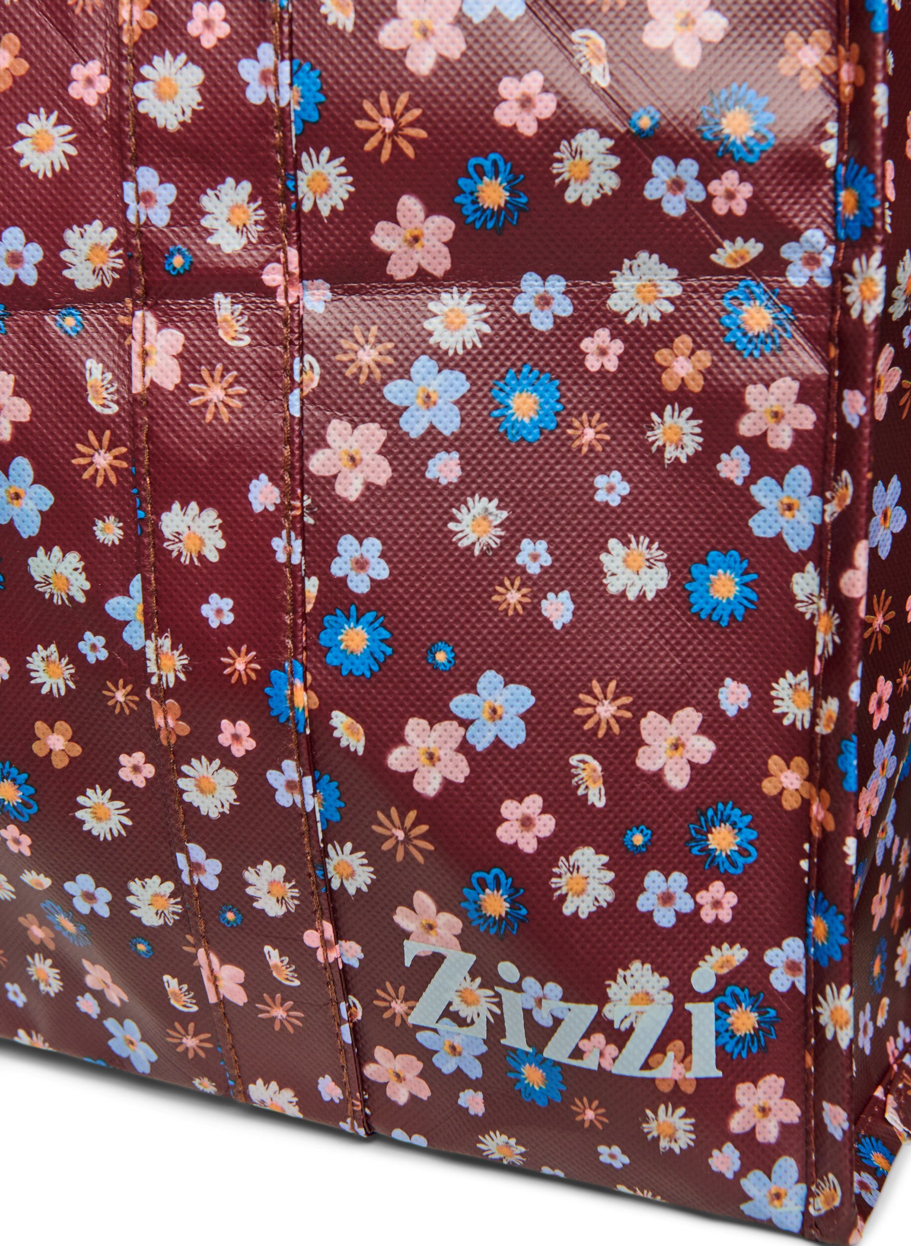 ZizziBoodschappen tas met rits or just shoppingbag, Bruin, Packshot image number 2