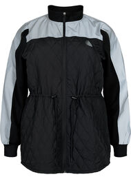 Reflecterende sportjas met aanpasbare taille, Black w. Reflex, Packshot