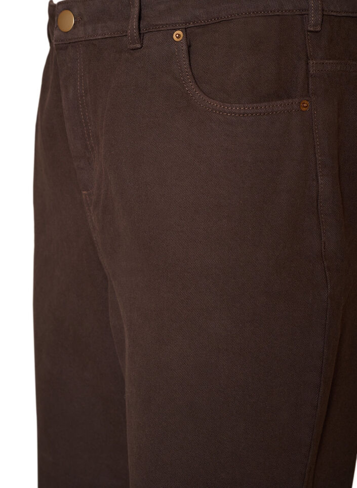 Kiana straight-fit jeans in kleur, Bruin, Packshot image number 2