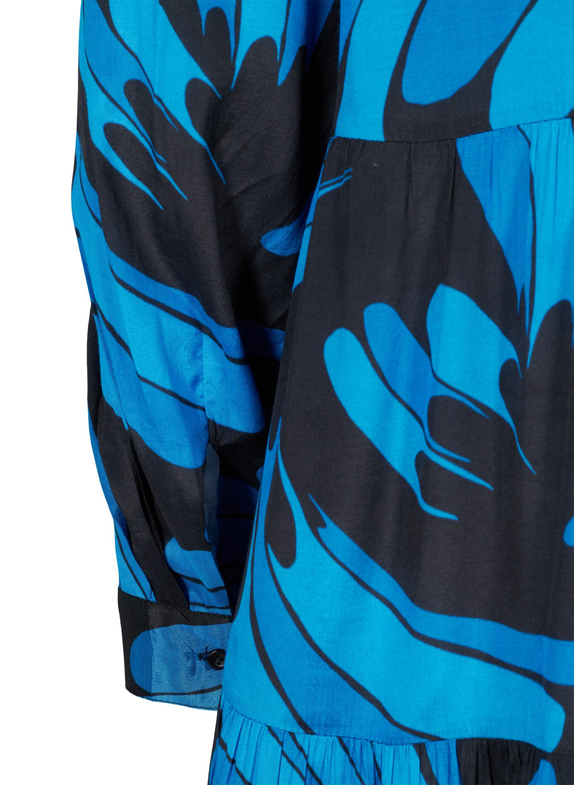 Zizzi Viscose tuniek met rits en print, Dark Blue AOP, Packshot image number 3