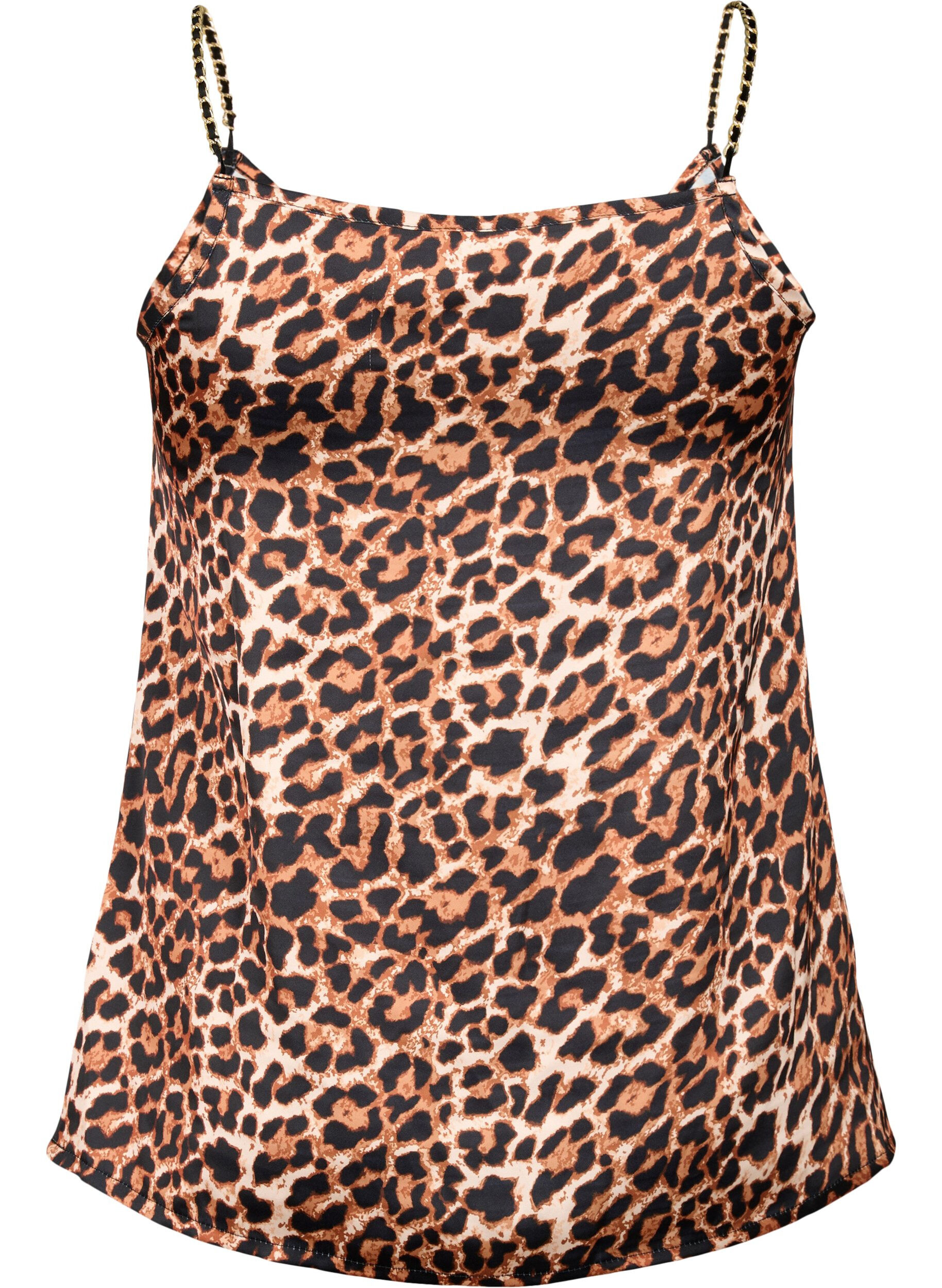 Zizzi Top met luipaardprint en kettingbandje, Leopard AOP, Packshot image number 1