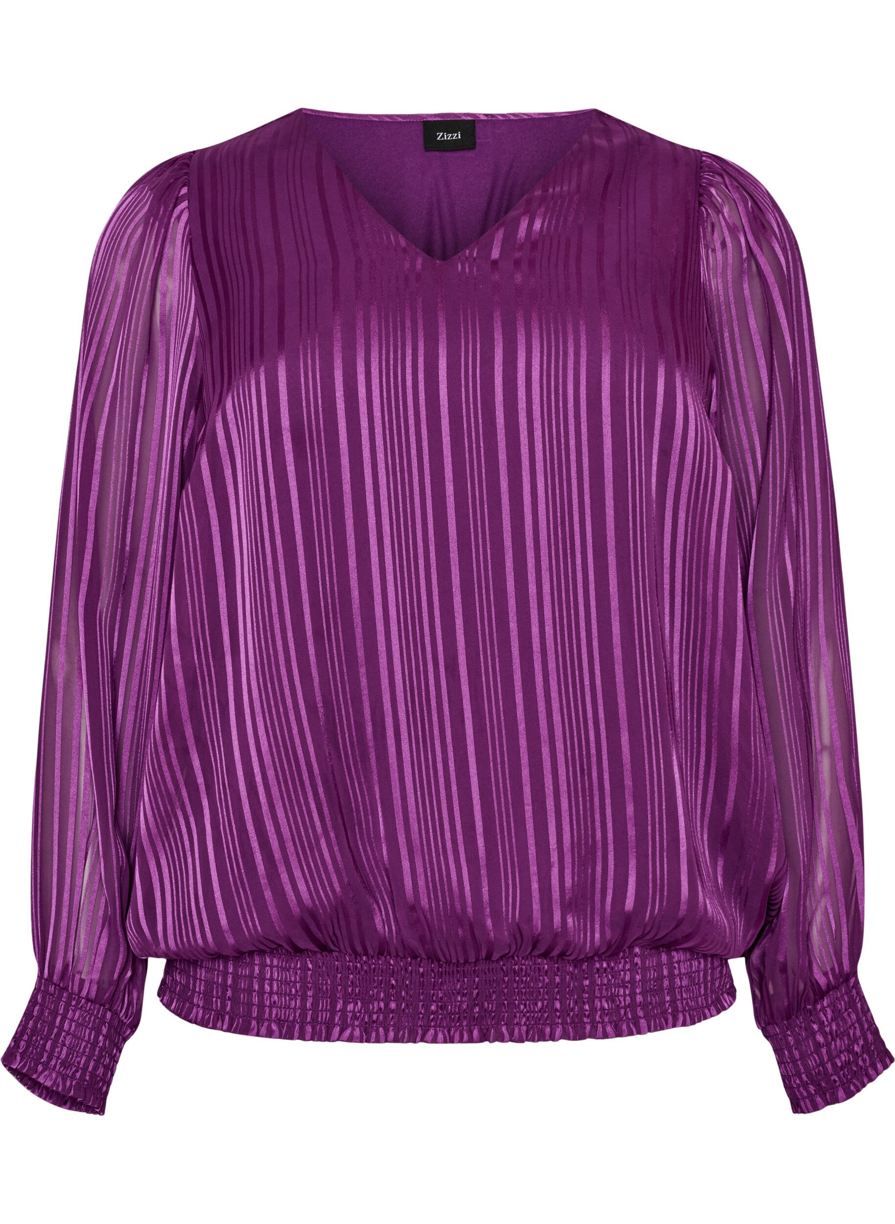 Gestreepte blouse met ballonvorm