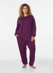 Jersey blouse met lange mouwen en een ronde hals, Paars, Model image number 1
