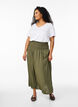 Maxi rok in viscose met smokwerk, Groen, Model image number 0