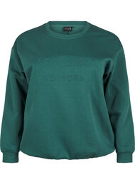 Sweatshirt met badstof tekst, Groen