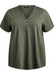 T-shirt met knoopdetail, Groen, Packshot image number 0