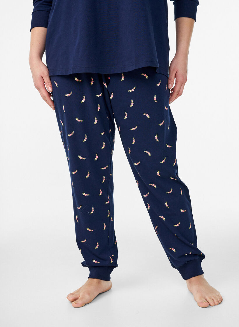 Bedrukte pyjamabroek, Blauw, Model image number 2