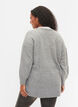 Lang gebreid vest met rits en zakken, Medium Grey Melange, Model image number 1