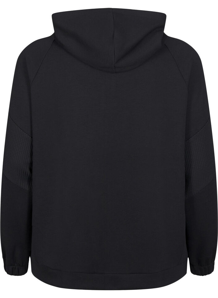 Capuchon cardigan met zakken, Black, Packshot image number 1