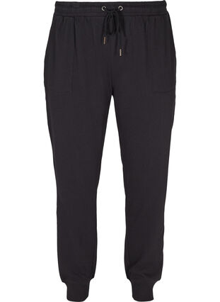 Katoenen sweatpants met zakken, Black, Packshot image number 0