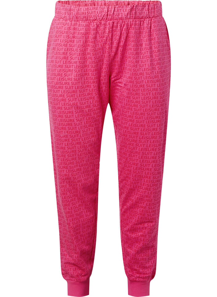 Sweatbroek met print en zakken, Hot Pink AOP, Packshot image number 0