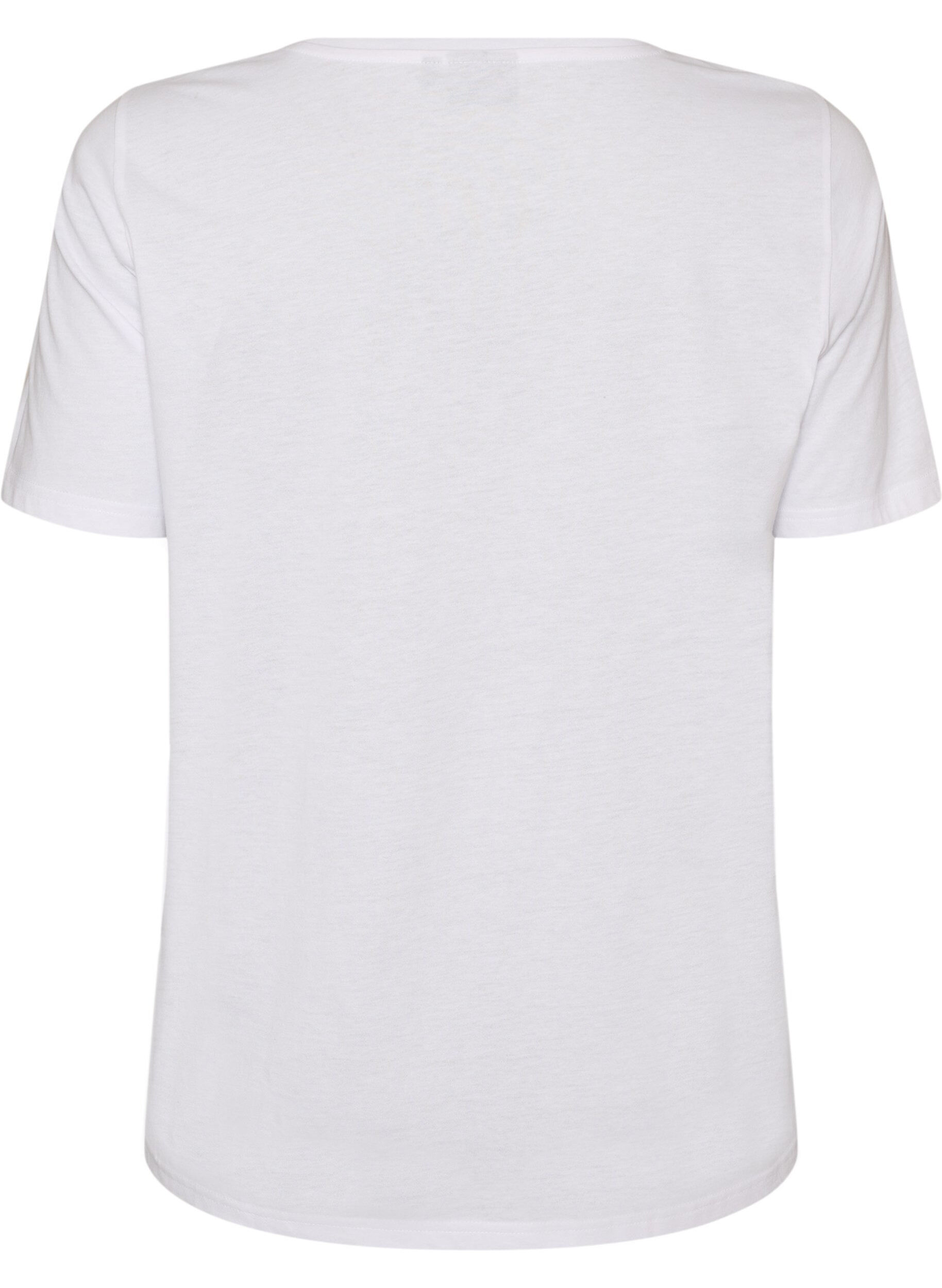 ZizziT-shirt met motief, Wit, Packshot image number 1