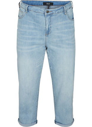 7/8 jeans met hoge taille, Light blue denim, Packshot image number 0