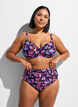 Bikinitop met beugel en patroon, Paars, Model image number 1