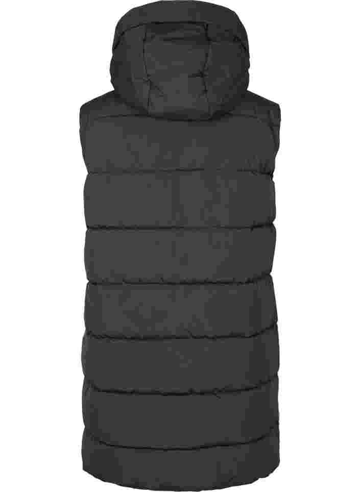 Lang vest met capuchon en zakken, Black, Packshot image number 1