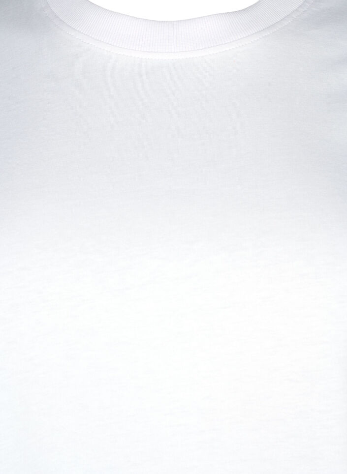Basic katoenen T-shirt met ronde hals, Wit, Packshot image number 2