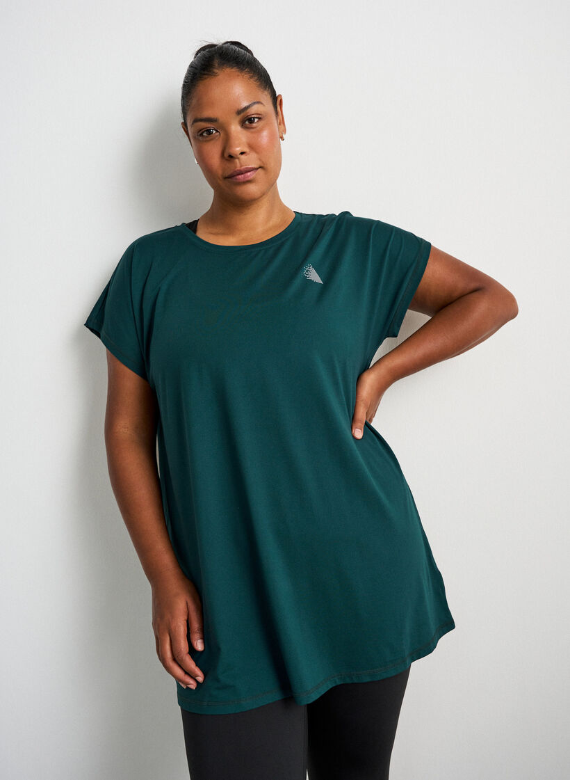 Lang trainings-T-shirt, Groen, Model image number 0