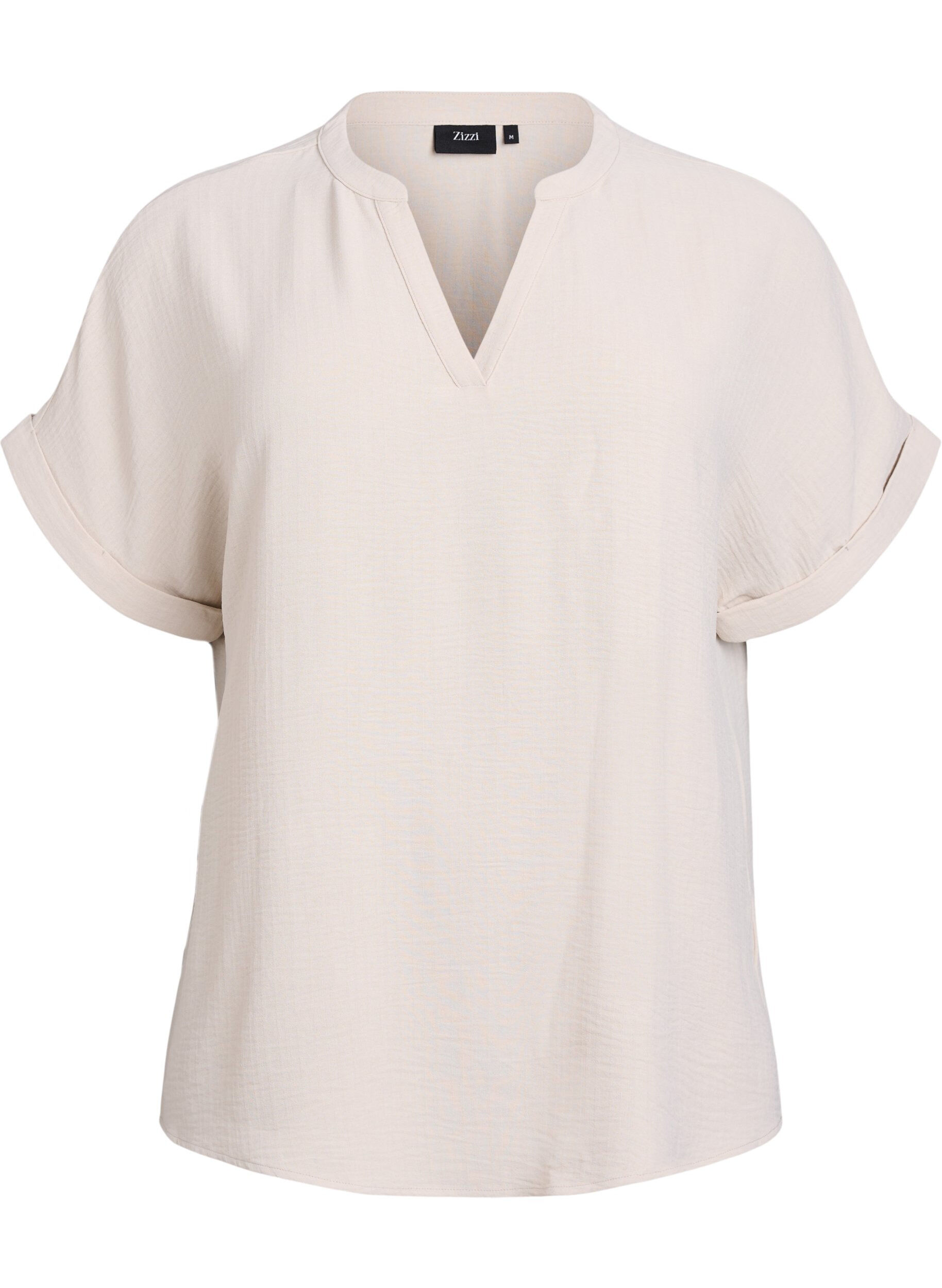 ZizziLuchtige blouse met korte mouwen, Beige, Packshot image number 0