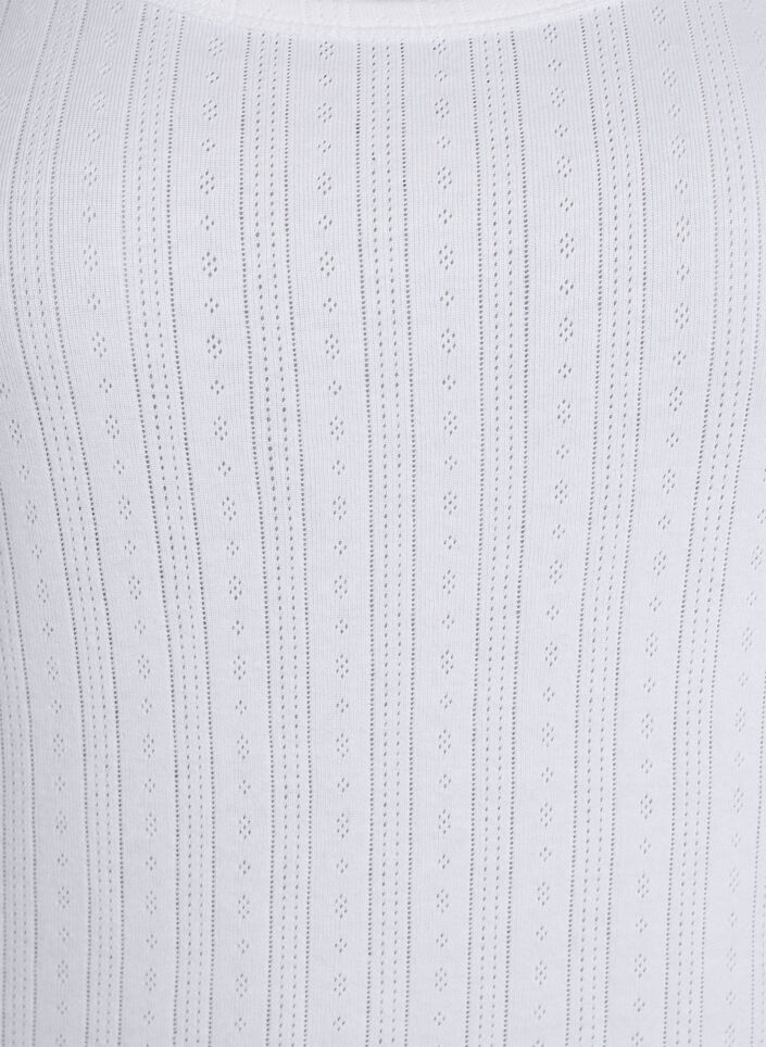 Nacht top in biologische katoen met een gestructureerd patroon, Wit, Packshot image number 2