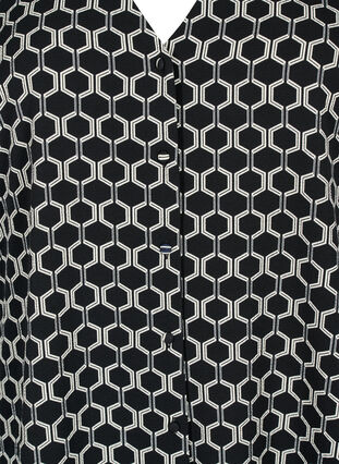 Shirtblouse met V-hals en print, Black Graphic AOP, Packshot image number 2