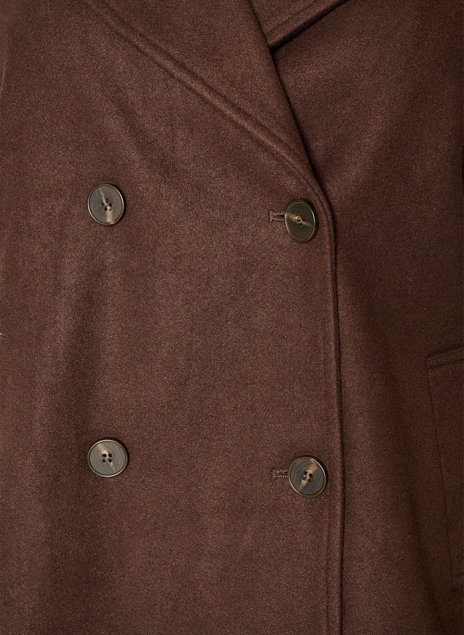 ZizziKorte jas met dubbele knoopsluiting, Bruin, Packshot image number 2