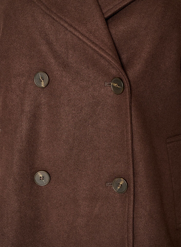 Korte jas met dubbele knoopsluiting, Bruin, Packshot image number 2