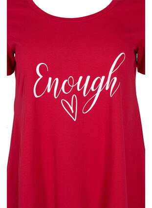Katoenen t-shirt met korte mouwen en a-lijn, Tango Red ENOUGH, Packshot image number 2