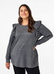  Blouse met lange mouwen en ruches, Dark Grey Melange, Model image number 0